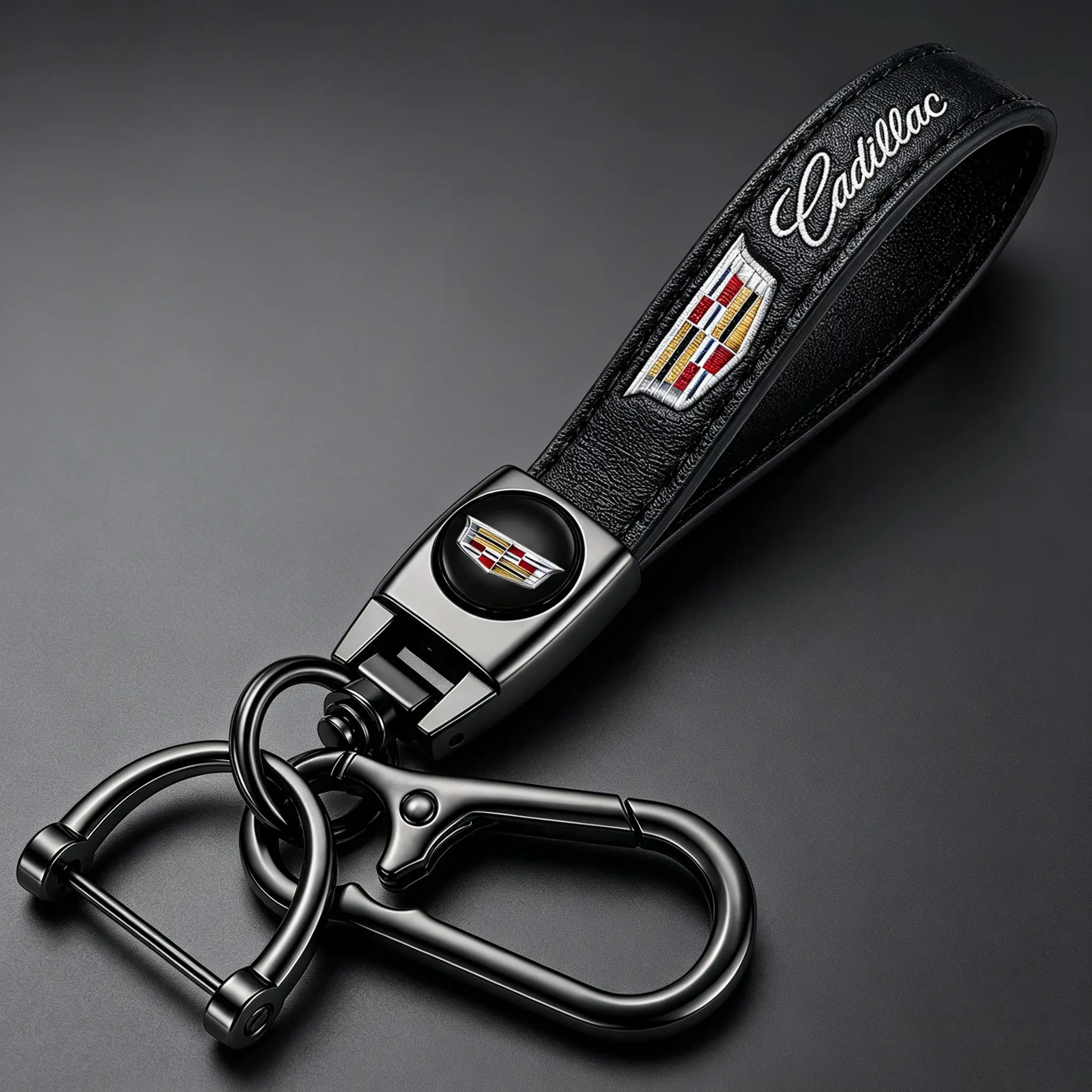 Leather Key Fob Holder for Car Keys, Quick Release Keychain Wristlet Lanyard Compatible with Cadillac Escalade CT4 CT5 CT6 SRX XT5, Premium Key Ring Gift automotive replacement