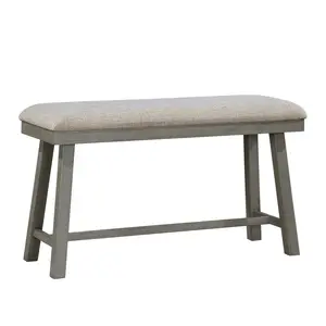 Light Gray Finish Counter Height Bench Foam Cushioned Seat Industrial Design Kitchen Dining Furniture 1pc