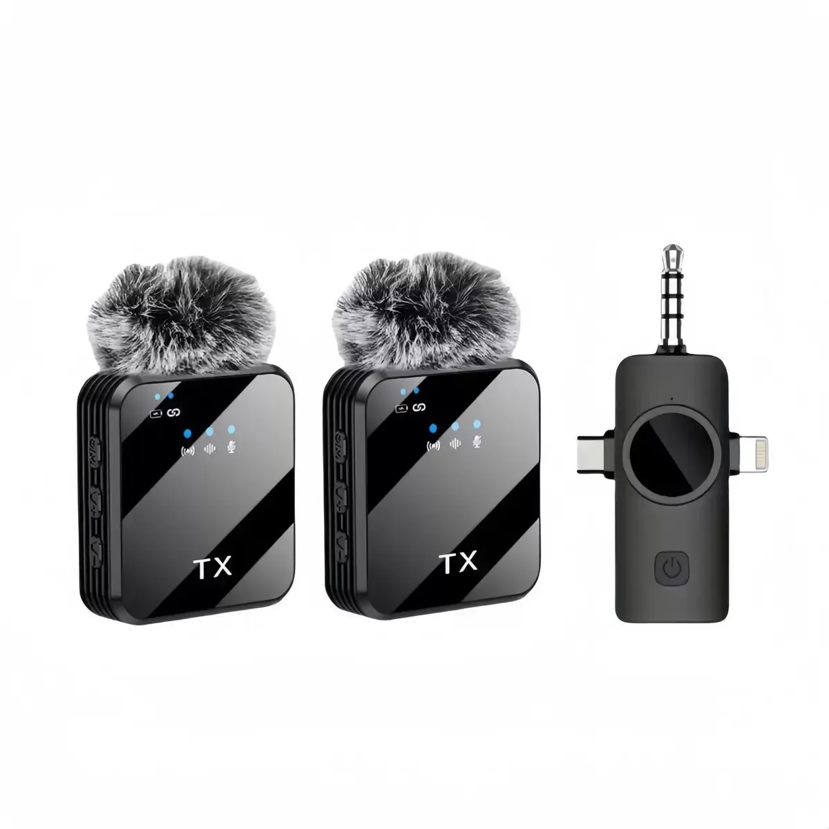 2-Pack Wireless Lavalier Microphone,for iPhone/Android/Camera, 328ft Transmission, 18H Battery Life, Mini Microphone for Record Interview, Vlogs, YouTube