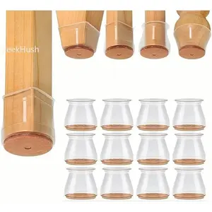 24pcs Silicone Chair Leg Floor Protectors, Medium Size Felt Floor Pads for Noise Reduction, Sports & Outdoor Protective Gear Furniture Accessories,summervibes
