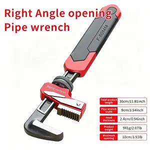 Heavy Duty F-Type Pipe Wrench,Locking Overload Release,Forged Alloy Steel Mouth with Self-Tightening Spiral Teeth, Quick Adjustment Gear Track, Ergonomic Handle for Narrow Spaces (Forged Steel)