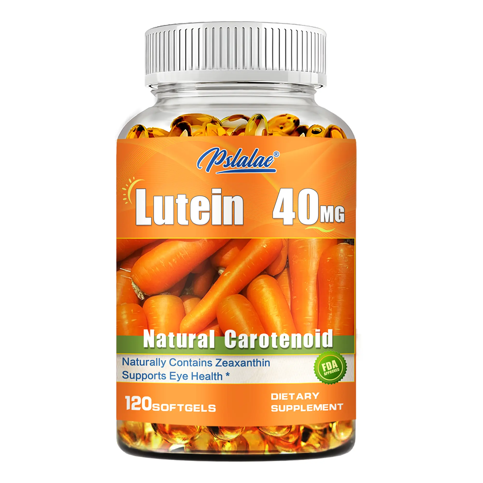 Pslalae-Lutein Dietary Supplement 40 mg with Zeaxanthin to Support Eye Health, 120 Capsules