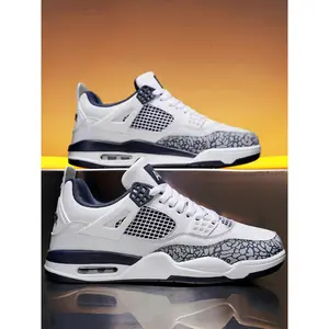 Breathable leather mesh sneakers, shock-absorbing, non-slip soles, unisex basketball shoes, outdoor skateboard shoes, stylish basketball shoes