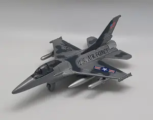 F16 Fighter Jet Grey Diecast Pull Back Action (No Display Box) 7.5 x 5.5 x 2.5