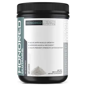 Honored  Strength Nutrition - Honored Glutamine Powder - 100% Pure Glutamine for Optimum Natural Amino, Fitness, and Muscle Health (60 Servings)