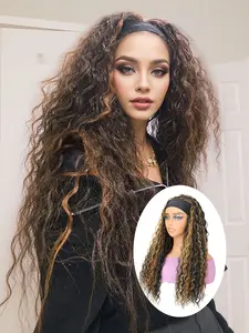 Natural Realistic Heat Resistant Fiber Wig, Suitable for Daily Wear, Halloween, Role Play, Christmas, Synthetic Fiber Wigs, Fashion Girls, 22 Inch Wave Hair