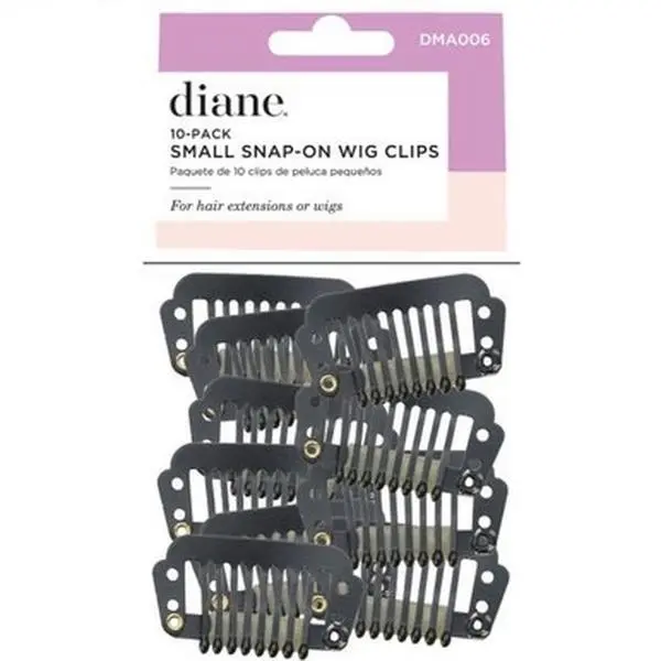 Snap-On Wig Clips Black Large 10pk