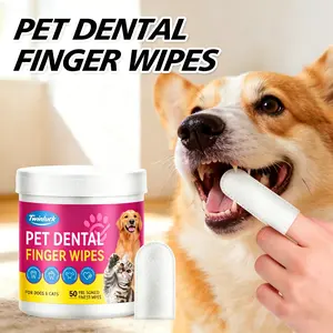 Pet dental cleaning wipes for cats and dogs: freshens breath, cleans teeth, removes plaque - gentle and natural oral care for dogs -