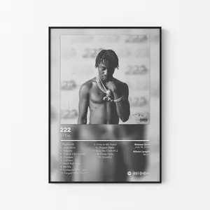 Lil Tjay Album Poster, Destined 2 Win True 2 Myself Tracklist, NYC Melodic Rap Print, Hip Hop Decor, Unframed Print Only