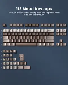 Womier PBT Keycaps with Metal Paint, Cherry Profile for 61/64/66/68/75/84/87 MX Switches Mechanical Keyboards,Only keycaps