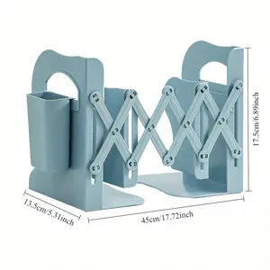 Retractable Bookshelf - Space Saving Heavy Duty Compact Folding Design for Home Offices University Dormitories Desktops Lightweight Sturdy Book Organizer Reading Corner Simple Decoration Foldable Multifunctional Shelf 13.5cm x 45cm x 17.5cm