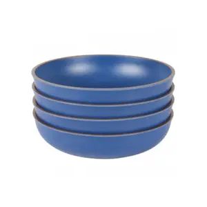212 MAIN Kids 8.5 in. Round Rockabye Melamine Dinner Bowl Set, Blue 4-Pieces Kitchen Tableware, Four Pieces