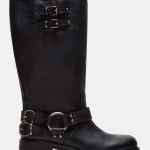Steve Madden ASTOR BLACK LEATHER WIDE CALF - Wide