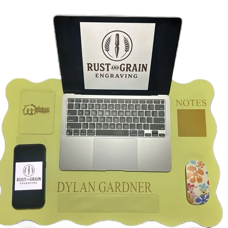 Personalized Leather Desk Mat | Custom Office Gift | Name Engraved Work Mat