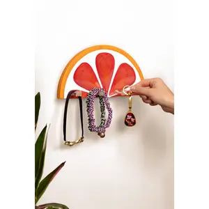 Blood Orange Slice Key Holder Wall Mount