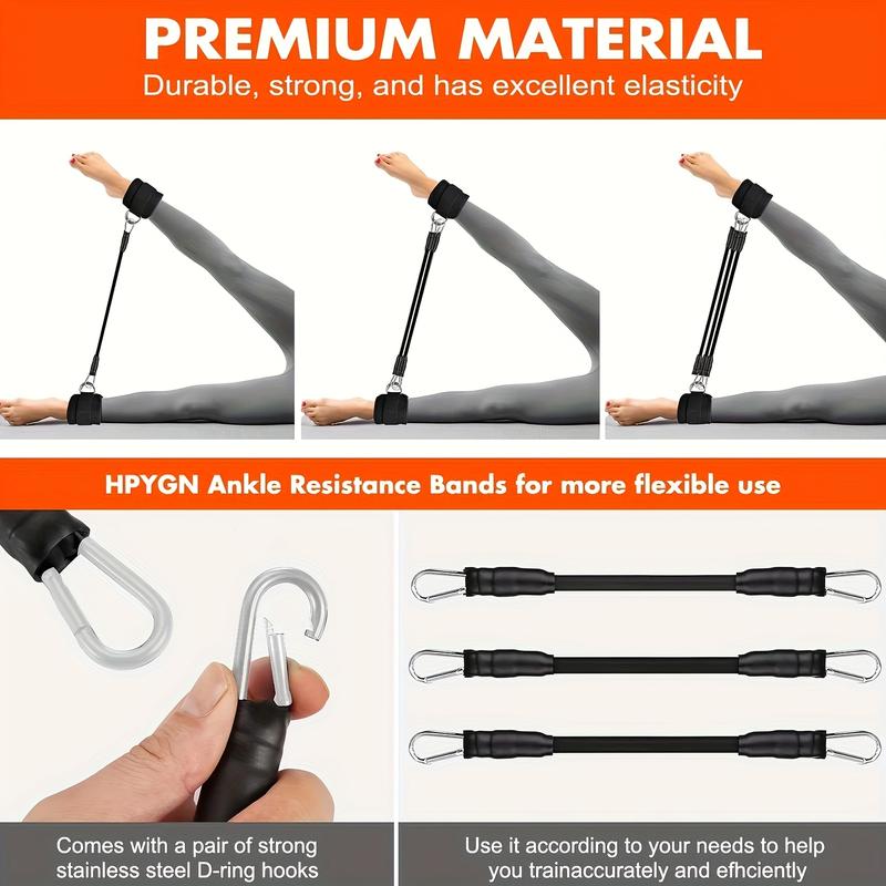 CozyYard Ankle Resistance Bands, Ankle Bands for Working Out with Cuffs, Resistance Bands for Leg Butt Training Workout Equipment for Kickbacks Hip Gluteus Training Exercises, Ankle Strap with Exercise Bands Outdoorfun Fitness