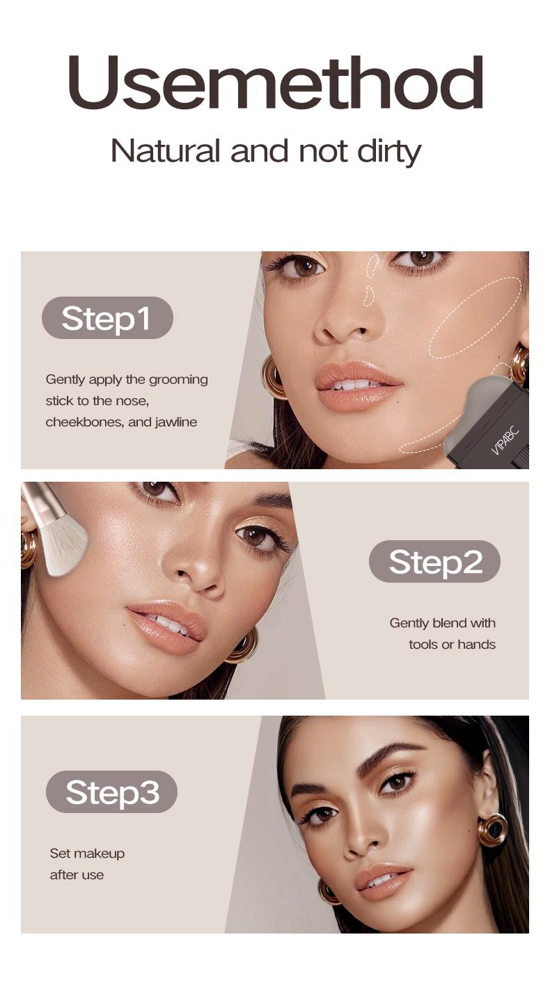 VIPABC Contour Stick – One-Pat Precise Shaping for Smooth, Natural 3D Face Contour