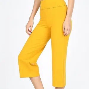 SIGNATURE COTTON FOLD-OVER YOGA CAPRI PANTS #634S