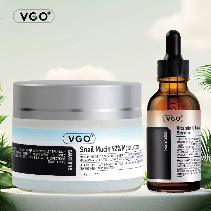 VGO Facial Skincare Set combines a lightweight essence and gentle cream to provide hydration, repair, and acne prevention daily.