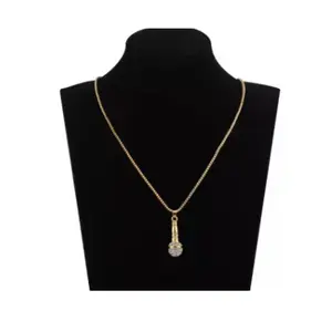 Gold Plated Microphone Pendant Chain