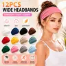 Women's Universal 12-Pack No-Slip Elastic Fashion Headband Set, Polypropylene Sports Headbands for Workout & Daily Use, Accessories for Women & Gym Accessories
