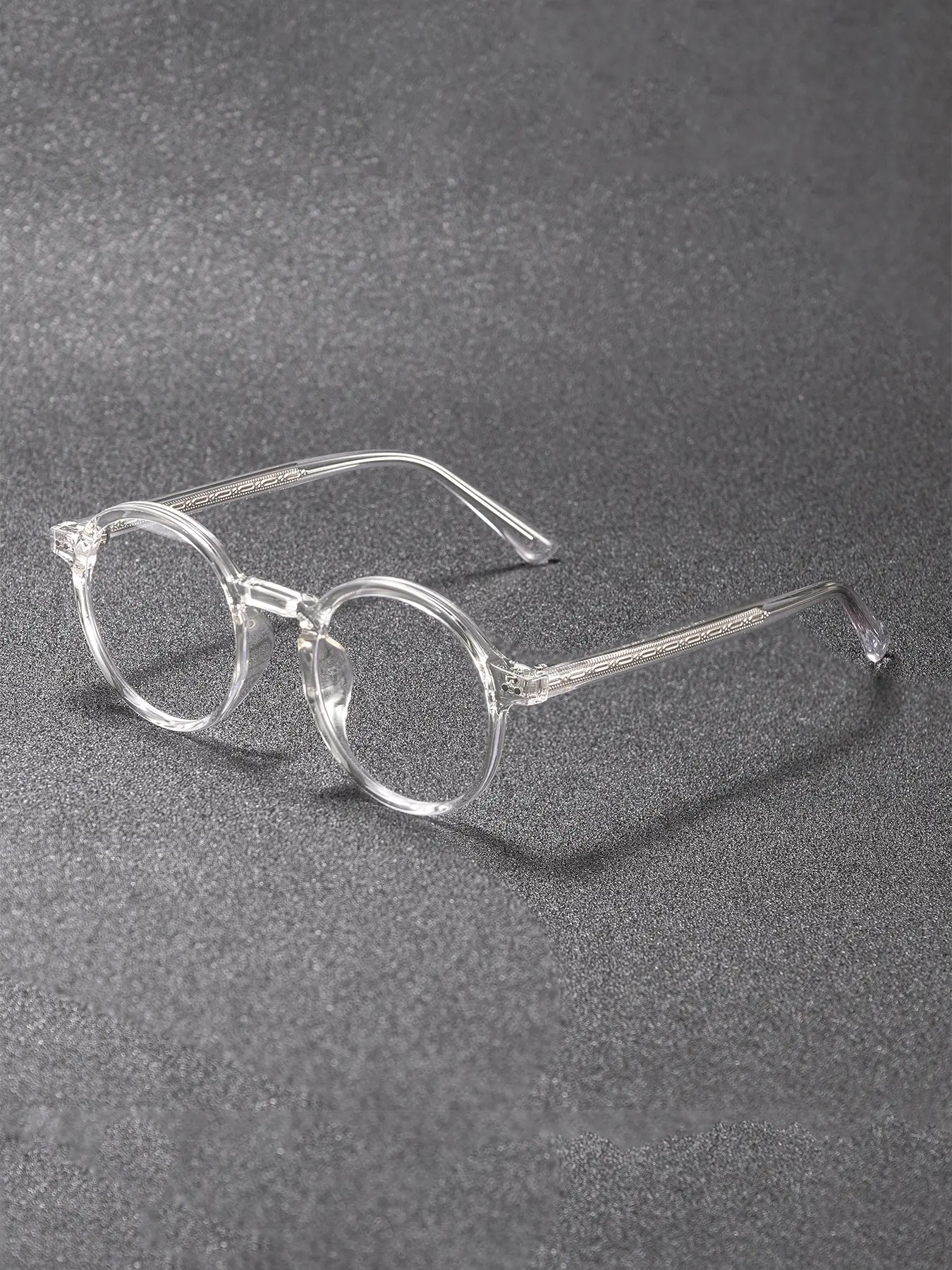 Unisex Anti-Blue Light Glasses Frame, Classic Retro Round Design, PC Material, Suitable for All Seasons, Daily Office & Travel Use