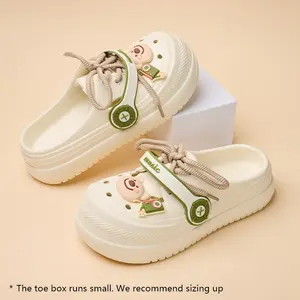 Women's Fashion Style Slippers Thick-soled EVA Sneakers Casual Comfort Sandals Breathable Non-slip House Shoes for Indoor Outdoor Activities Soft Walking Shoes Girl Footwear White