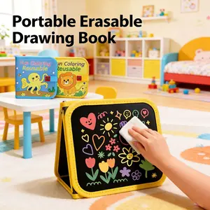 2026 Fun Holiday Gift Drawing Set, Includes 12 Erasable Coloring Books, Waterproof Magic Pencils, Wet Wipes, Art Supplies