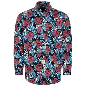 6.5OZ Printed Hawaii Lightweight Button Down Flame Resistant Shirts-0816A