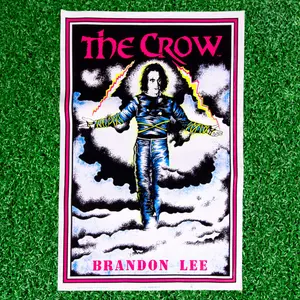 Brandon Lee The Crow In Heaven Vintage 90's Scorpio Flocked Blacklight Poster