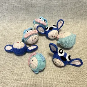Handmade crochet, Beautiful, small, interesting, cute and unique crochet gifts, accessory pendants, clown fish balls, blue ear balls, delicate round-shaped figures, which can be placed on indoor tabletops，under $5