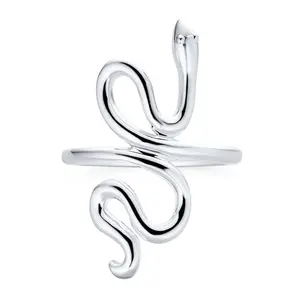 Egyptian Serpent Snake Silver Ring Band for Garden Animal Pet Reptile Lovers