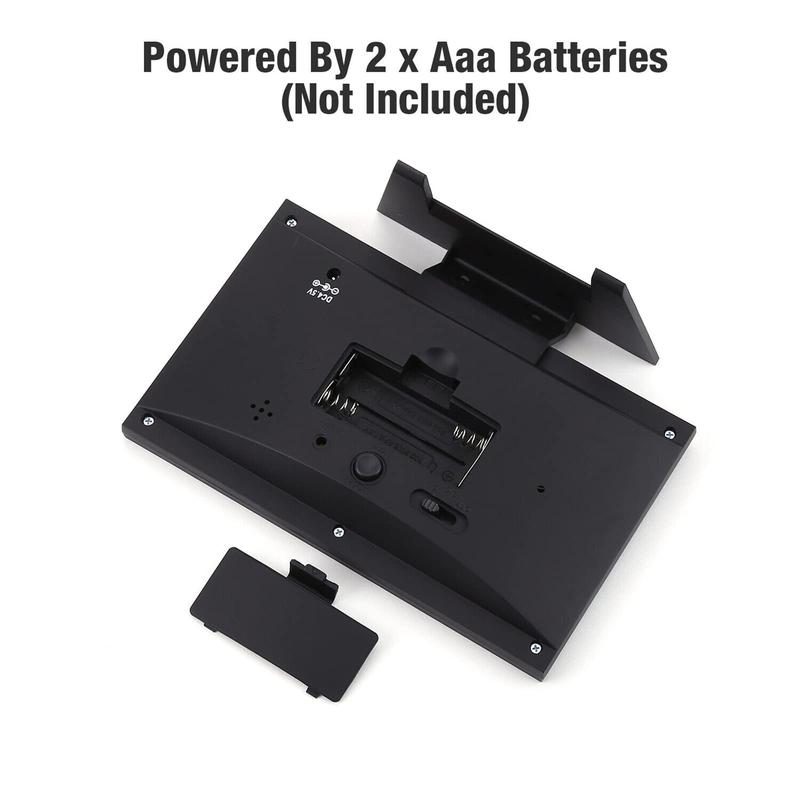 GARVEE LED Digital Alarm Clock with Backlight,Electronic Desktop Temperature Humidity Monitor,12/24H Digital Desk Clock with Snooze for Bedroom Bedside Home Living Room Office Black