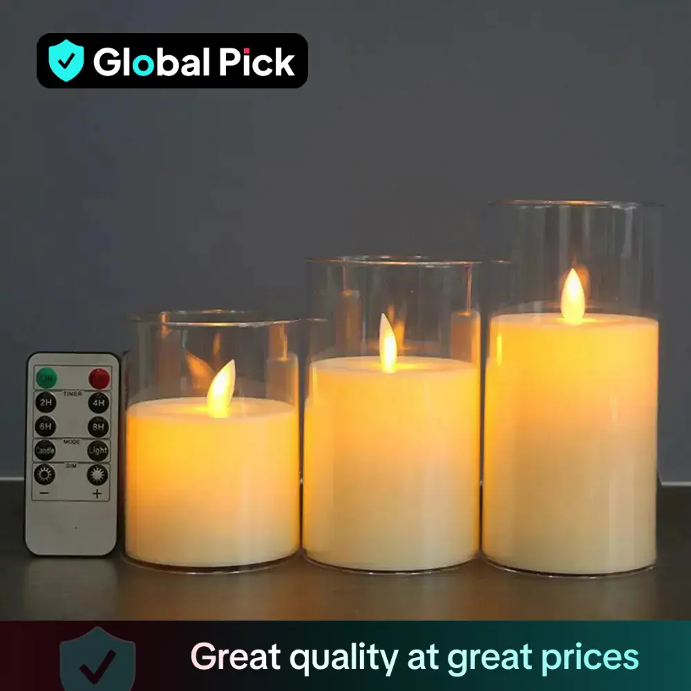 LED Electronic Candle Light, Battery Operated LED Candle Lights with Remote Control, Battery Powered LED Candle Lights for Wedding Party Decor