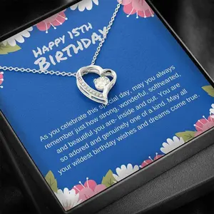 15th Birthday Gift, Birthday Necklace, 15 Year Old Girl Gifts for Birthdayr, Anniversary Gift, Necklace Jewelry With Message Card & Box