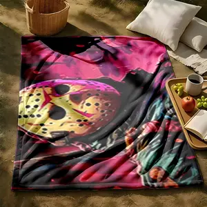 1 piece Deadpool classic comic character and action scenes themed flannel blanket - Modern design flannel blanket, suitable for sofas and beds, all-season use, super soft and warm, digital printing, 100% polyester material, machine washable