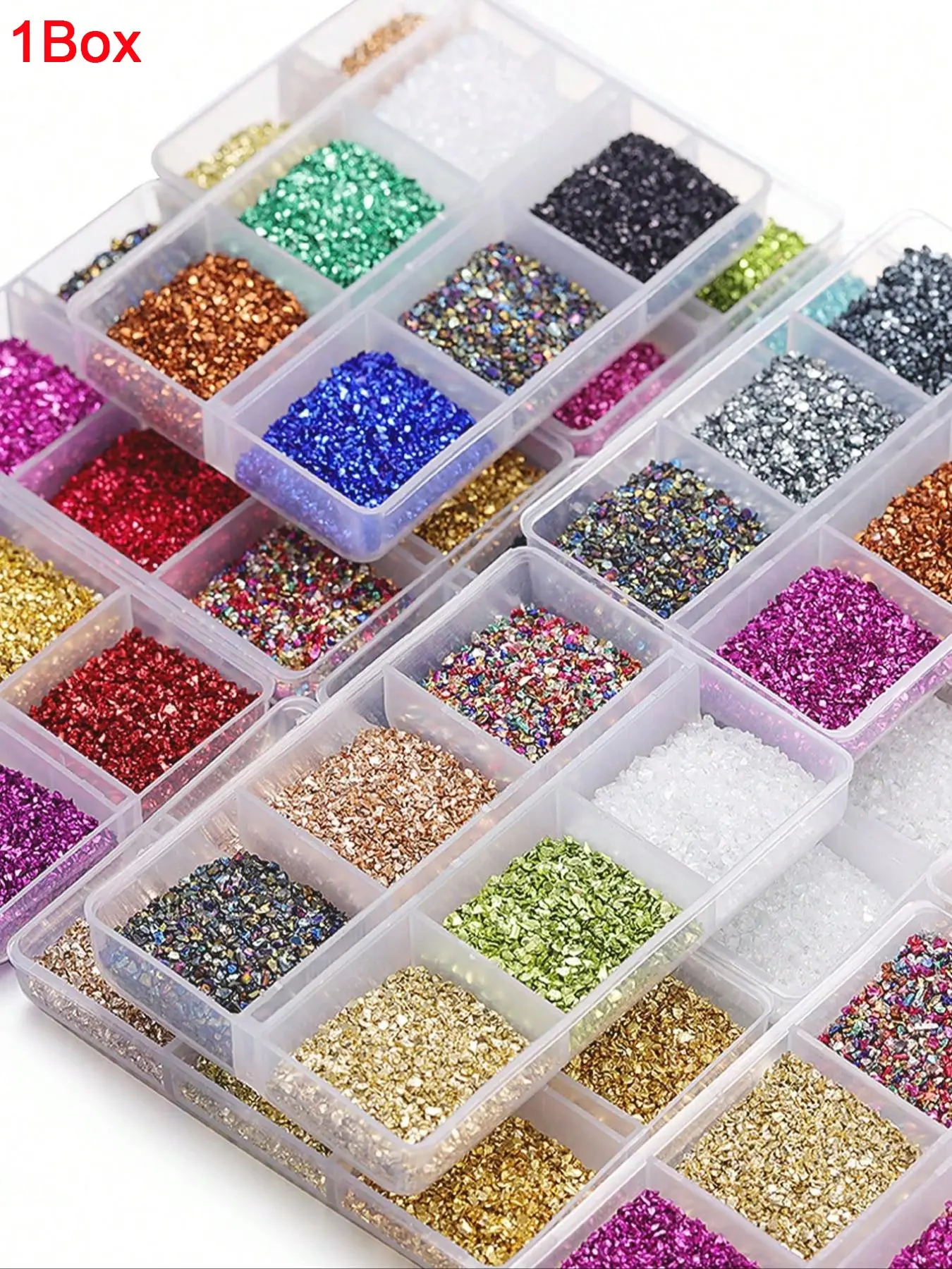 Rainbow Color Glass Metal Crushed Stone Filler Kit, Epoxy Resin Droplet Mold Decorative DIY Mini Landscape Handmade Accessories Set, Diy Beading Accessories, Diy Jewelry Accessories, Diy Jewelry Making