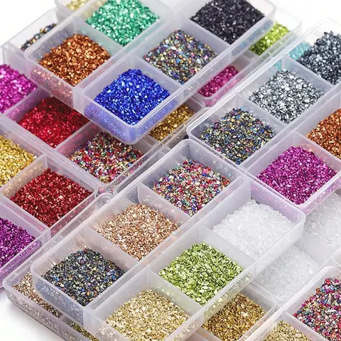 Rainbow Color Glass Metal Crushed Stone Filler Kit, Epoxy Resin Droplet Mold Decorative DIY Mini Landscape Handmade Accessories Set, Diy Beading Accessories, Diy Jewelry Accessories, Jewelry Making Supplies