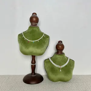 Wooden Jewelry Display Stand, Necklace Holder, Pendant Model, Live Streaming Stall Prop, High-End Jewelry Showcase