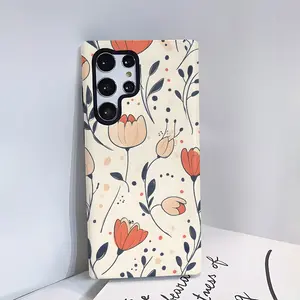 Spring Aesthetic Painting Phone Case, Dual Layer Design, Excellent Protection, Fits Samsung S25/s25+/s25 Ultra/s24 Series