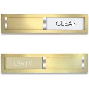Dishwasher Magnet Clean Dirty Sign, Premium 304 Stainless Steel Matte Finish Clean/Dirty Indicator with Strong Magnet, Home Kitchen Decor Gift for Friends Golden-03
