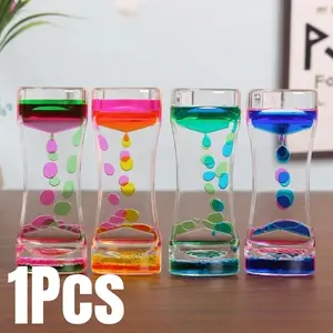 1Pcs Liquid Motion Bubbler Timer Pack of 2 Colorful Hourglass Fidget Toy Sensory for Anxiety Autism Children Calm Relax Activity
