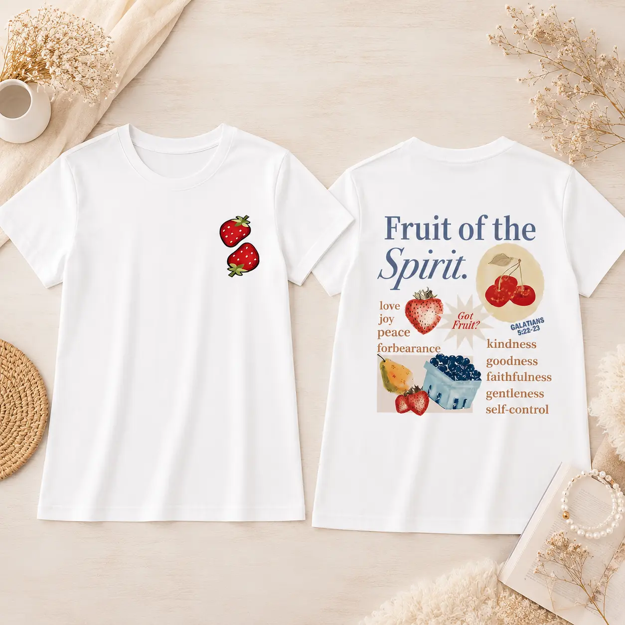 [God is Good] Christian Fruit of The Spirit Shirt for Men Jesus Religious Shirts Oversized Graphic Tees Acid Wash God T-Shirt Tops