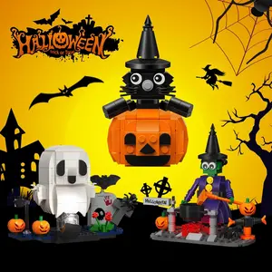 READ SHIPPING POLICY BEFORE ORDER Halloween Building Blocks Set, Halloween Party Favor Toys Games, Halloween Witch Ghost Pumpkin Blocks Bricks Kit for Kids Boys Girls Teens Adults Halloween Decorations