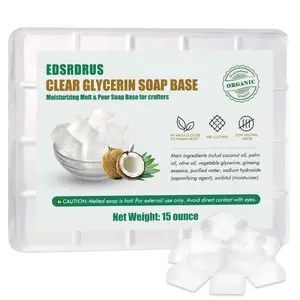 15 Ounces Glycerin Soap Base - Unscented Melt and Pour Soap Base for DIY Crafting, Easy to Cut, Vegan and, Moisturizing and Gentle on Skin, for Soap Making Supplies (Transparent)