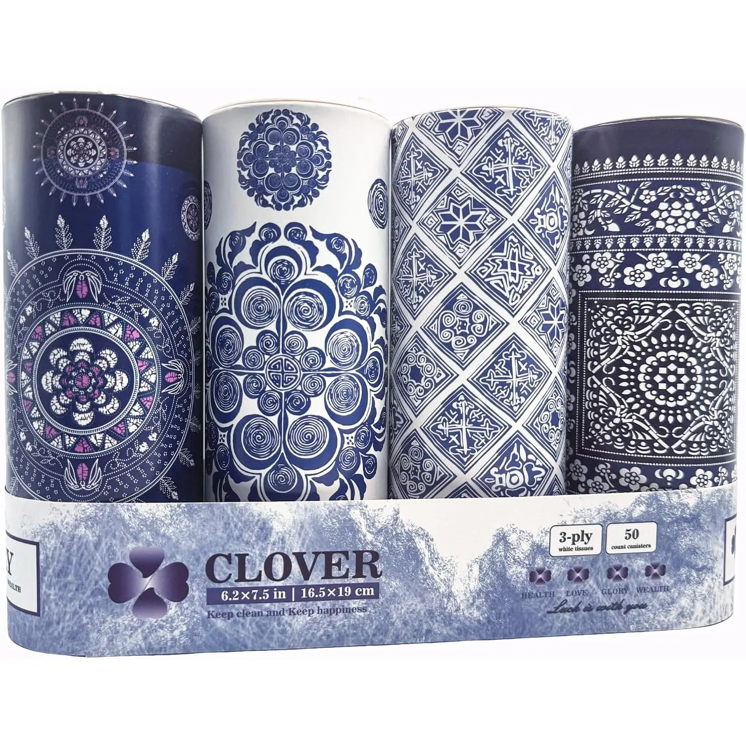 Round Tube Facial Tissues & Car Tissues - Travel Tissues in Compact Cylinder for Cup Holder, Office, Bedroom, Vanity (Lition, 3-Ply, Pack of 4)