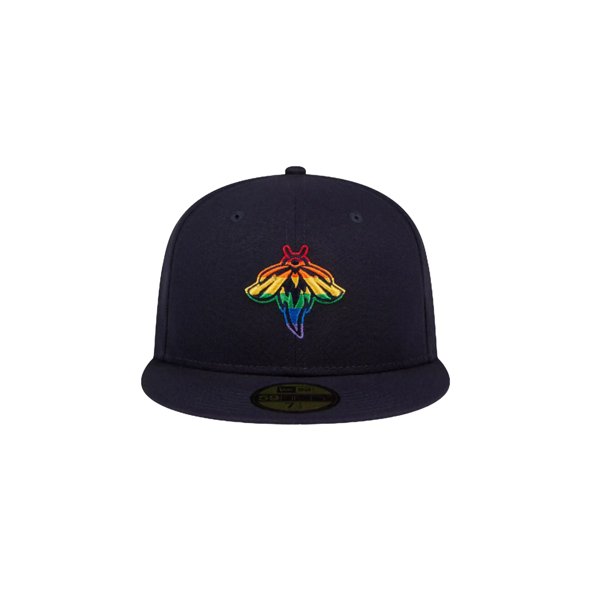 59FIFTY Columbia Fireflies Theme Night 'Pride' Fitted Hat "Navy / Rainbow - Under Brim" NE764