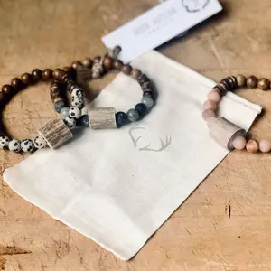 Deer Antler and Gemstone Bracelet