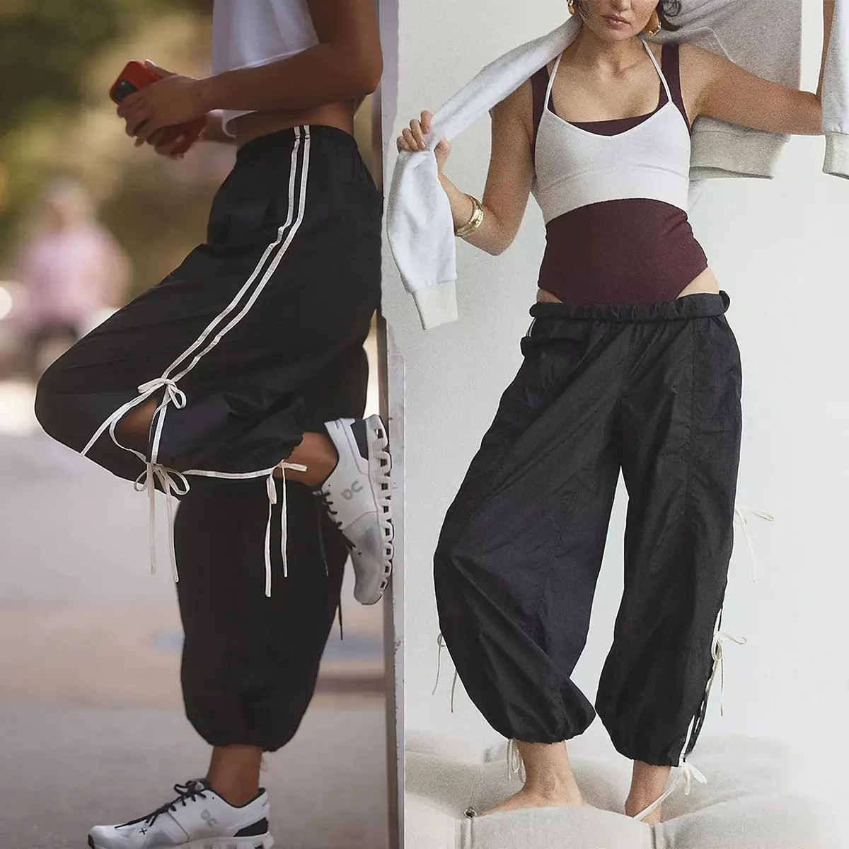Yeokou Women Pants Elastic High Waist Full Twist Hiking Cargo Pants Basic Trousers Bottom  Womenswear Chic Summer,summerwins,back to school shopping
