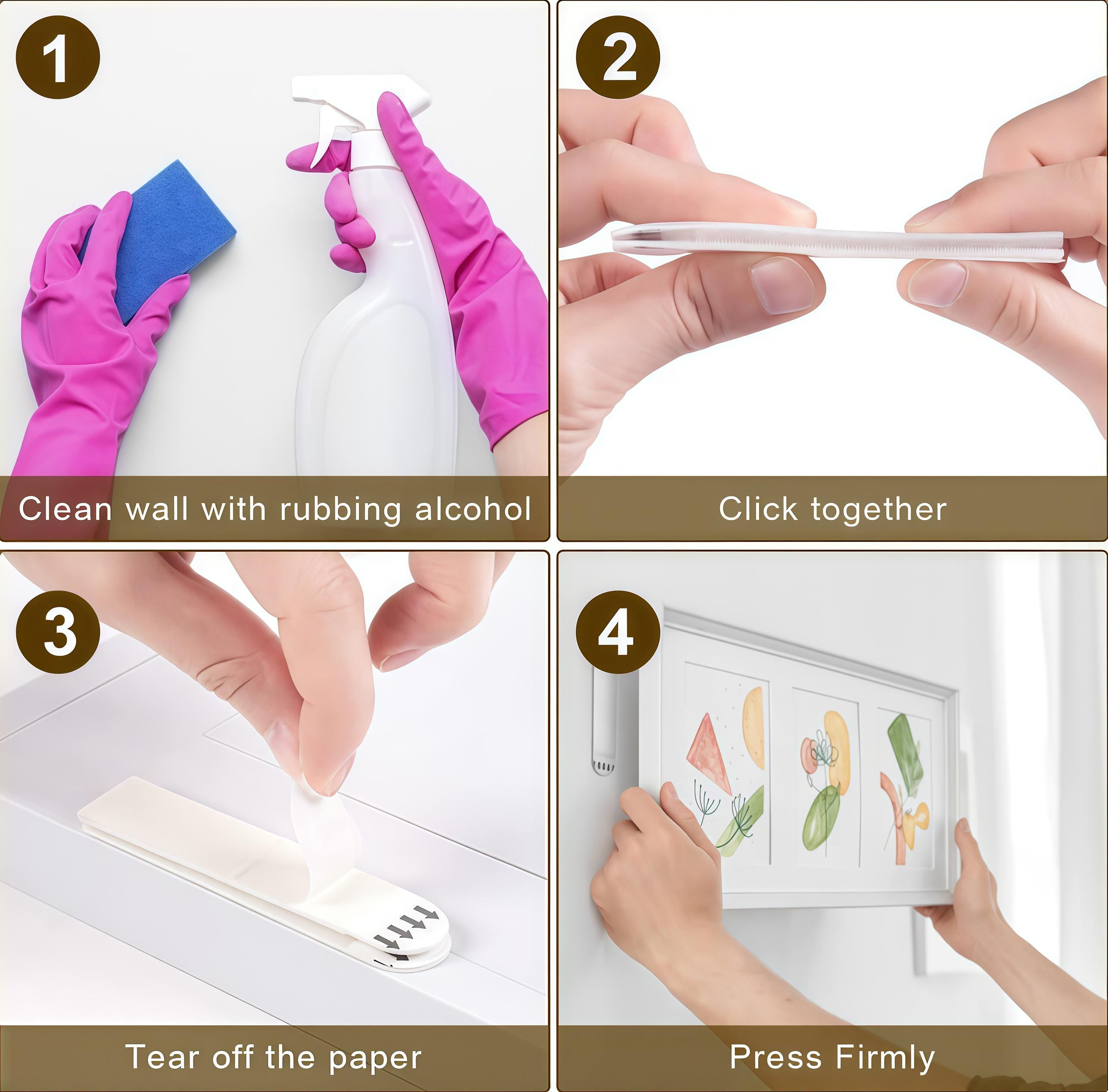 Removable Heavy Duty Adhesive Strips - 24 Pcs No Damage Wall Mounting Tapes, Strong Sticky No Residue Hanging Strips for Home, Office, DIY Decor